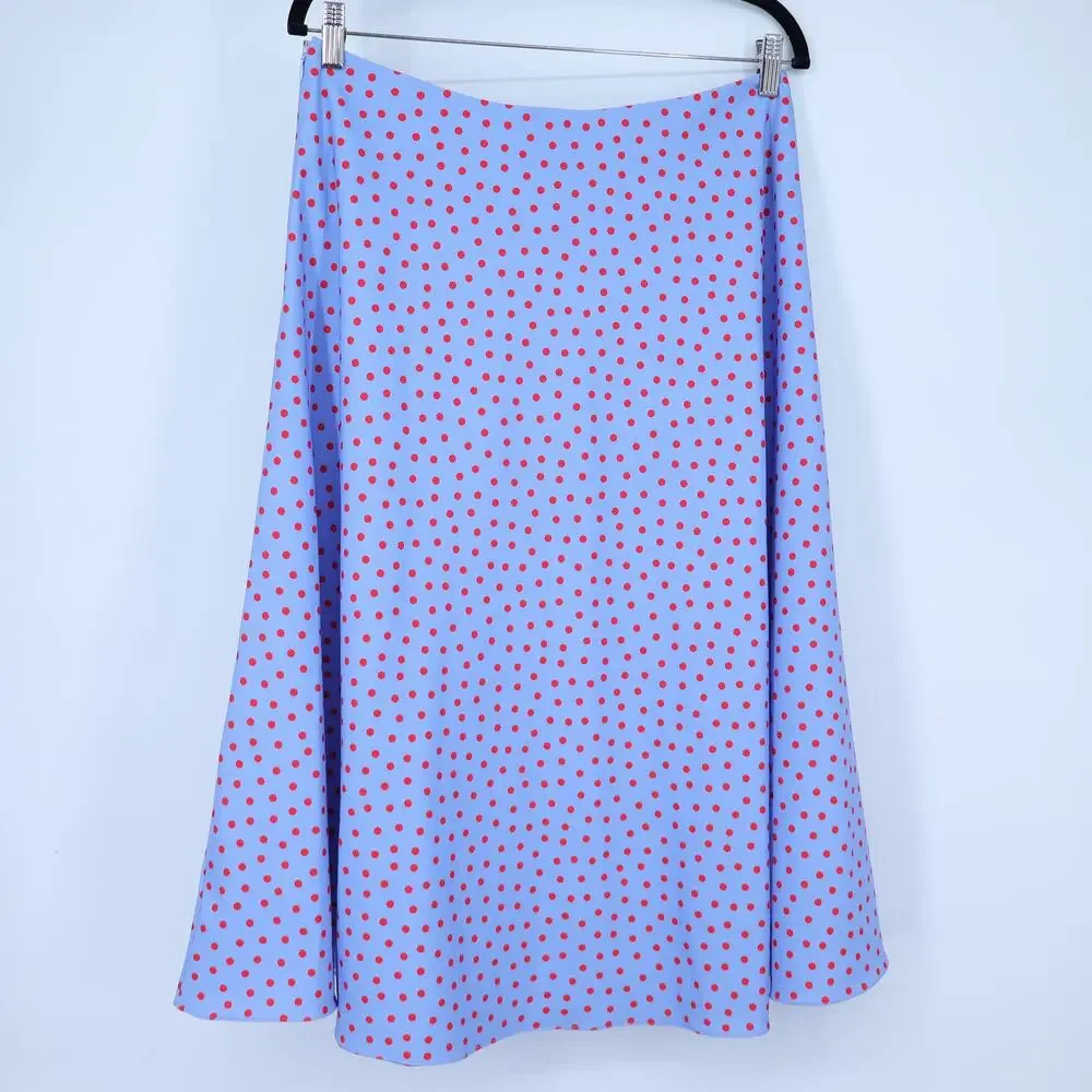 KATE SPADE Spring Time Dot Skirt NWT Midi Cosmic Zen Lavender Red Women's 12